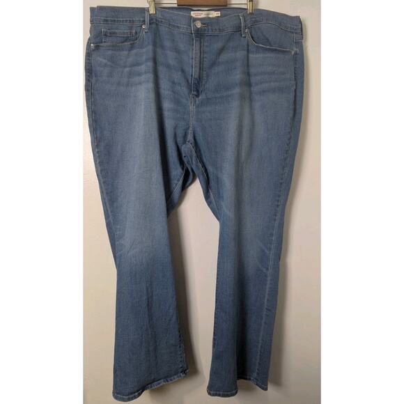 Levi Strauss Signature Mid Rise Boot Cut Denim Jeans Size 28W M Stretch 2 - Picture 1 of 10